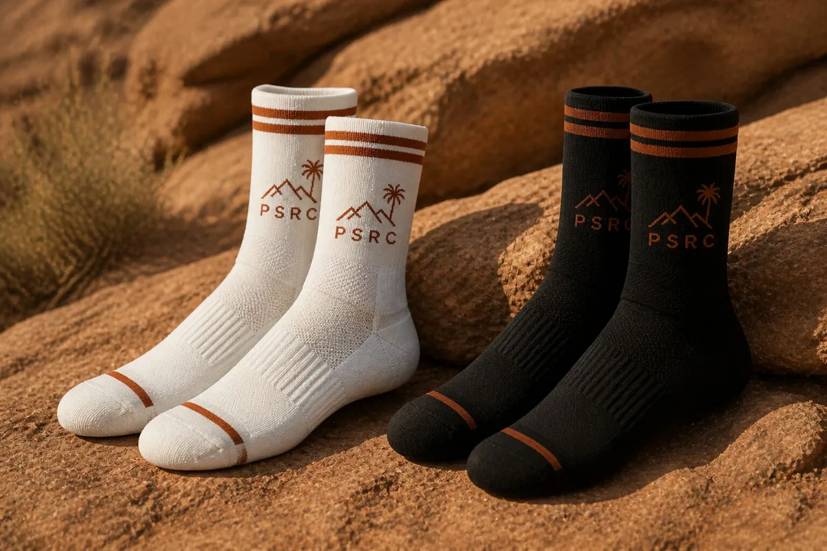 PSRC crew socks cream black