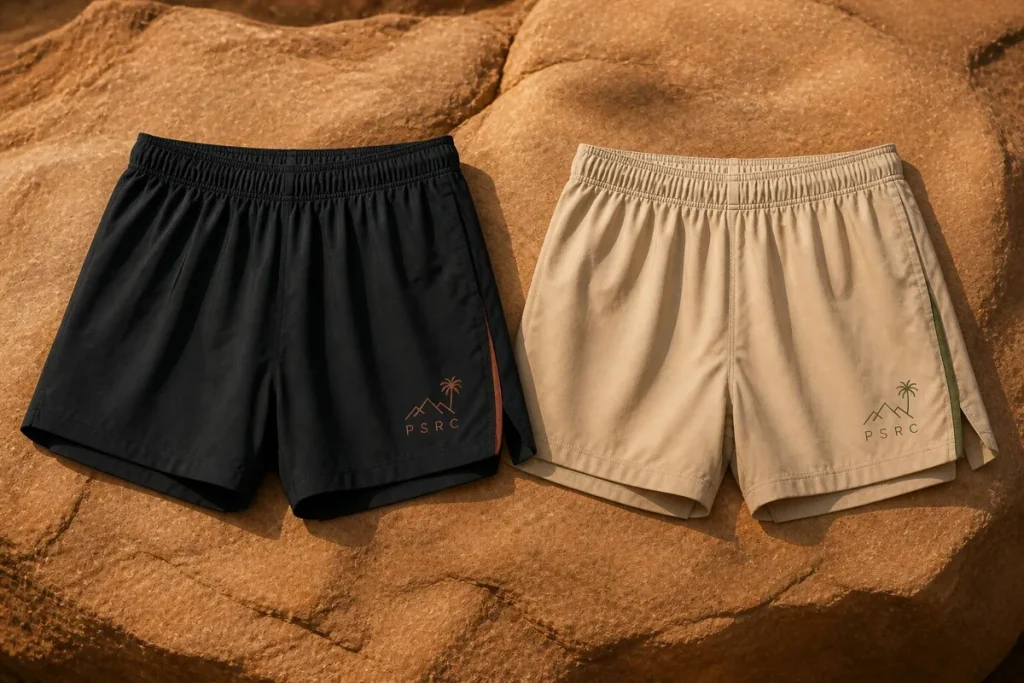 PSRC run shorts black sand