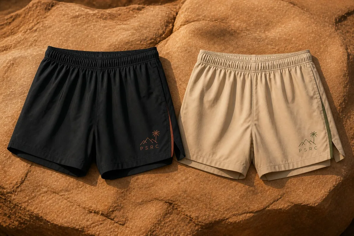 PSRC run shorts black sand